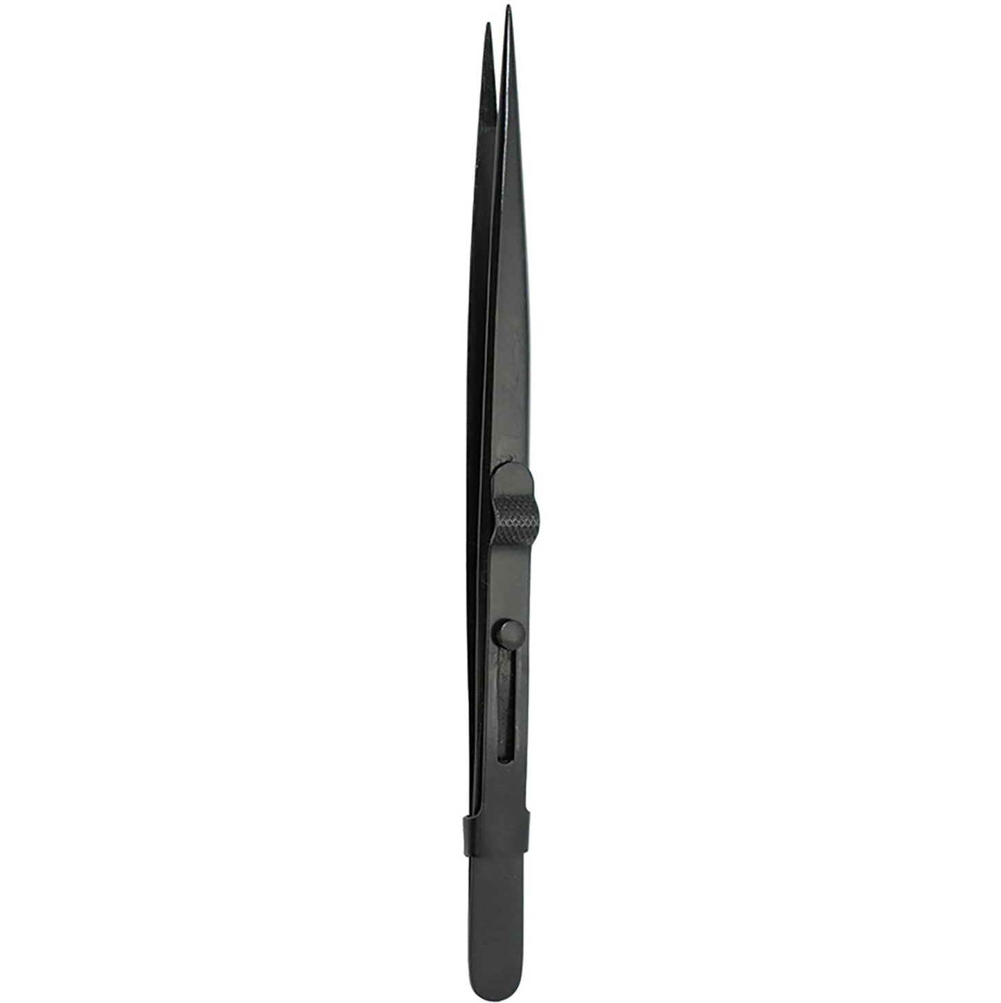 Diamond Tweezer, Slide Lock, Fine Points Black (Economy) 6.25”