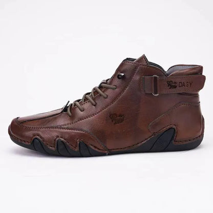 Last Day 50% OFF🔥Men's Handmade Outdoor Waterproof Suede Velcro High Boots