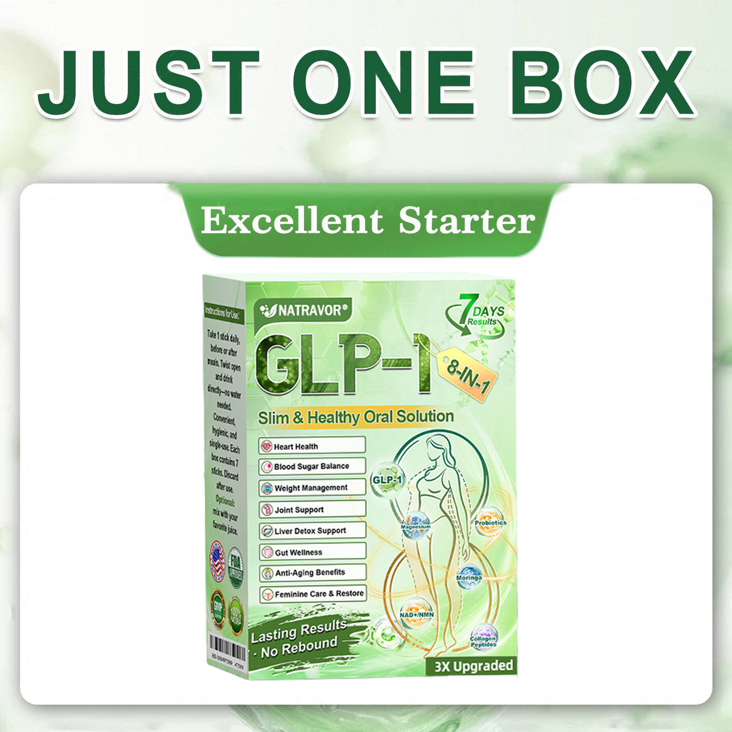FDA Mall | Natravor® 8-in-1 Slim & Healthy Oral Solution (Once a day, results in 7 days), With 100 Billion CFU Active Probiotics ✅ Supports weight management, heart health, diabetes, gut & women’s health, while firming skin & boosting energy.