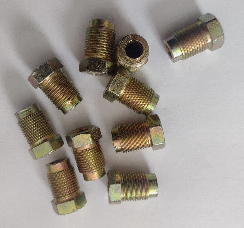 M12 x 1.0mm Male Brake Pipe Nuts for 6mm Pipe (10)