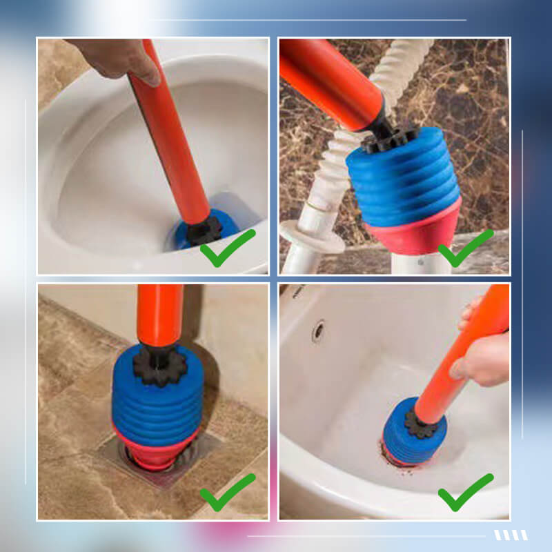 High Pressure Toilet Unblock One Shot Toilet Pipe Plunger, Upgraded Toilet Plunger Kit High Pressure Air Drain Clog Remover Plumbing Tool for Sink Bathroom Bathtub Clogged Pipe