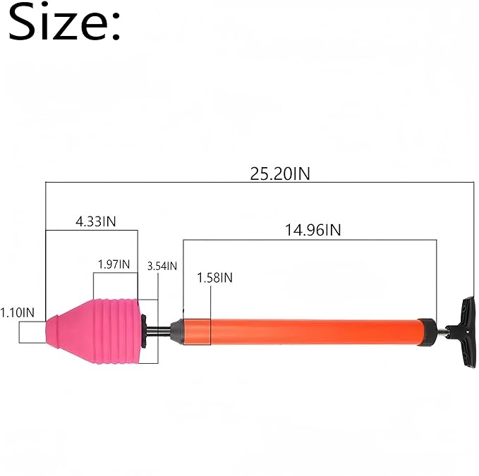 High Pressure Toilet Unblock One Shot Toilet Pipe Plunger, Upgraded Toilet Plunger Kit High Pressure Air Drain Clog Remover Plumbing Tool for Sink Bathroom Bathtub Clogged Pipe