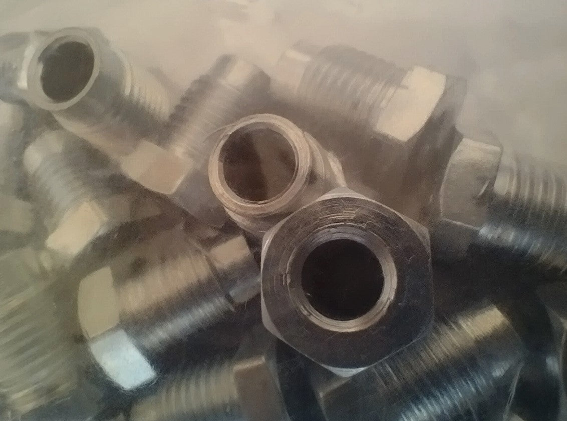 M12 x 1.25mm Brake Pipe Nuts Male Pack of 25 for 1/4" Pipe