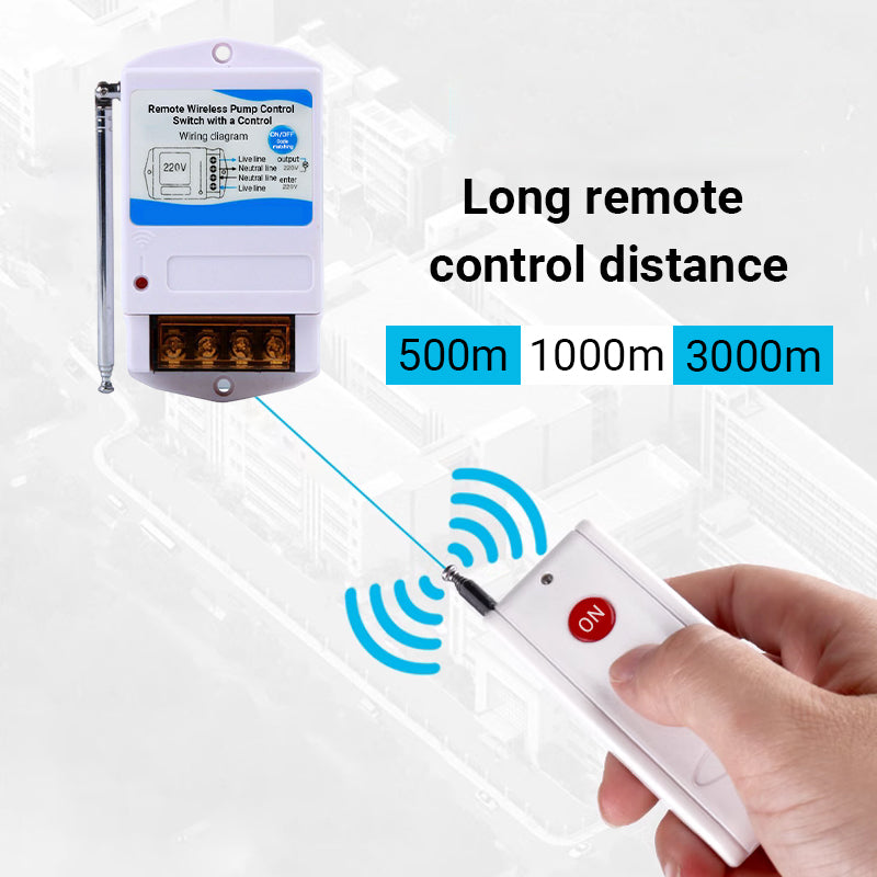 Remote Wireless Pump Control Switch with a Remote Control